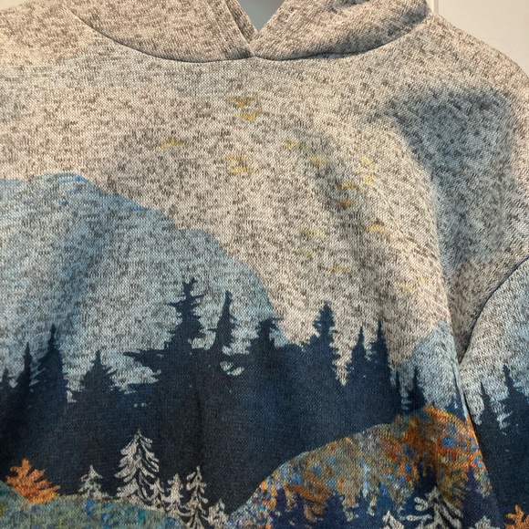 Miss look mountain scene printed fleece sweater Womens size medium - Picture 3 of 6